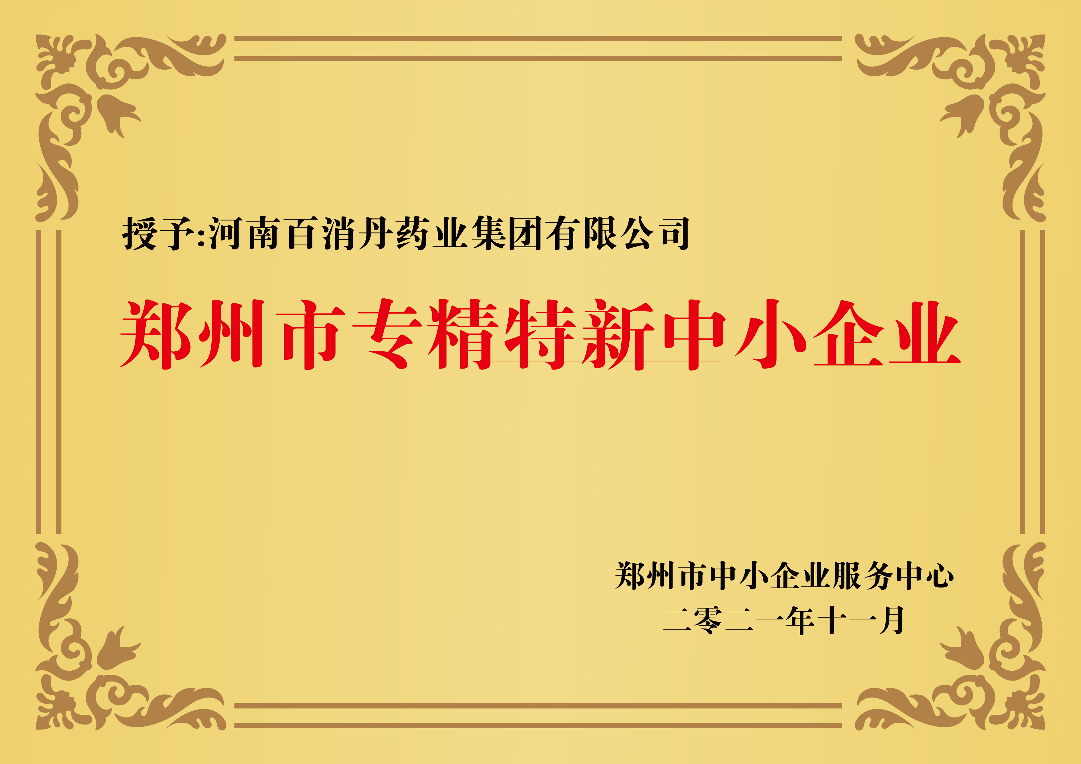 鄭州市專(zhuān)精特新中小企業(yè)